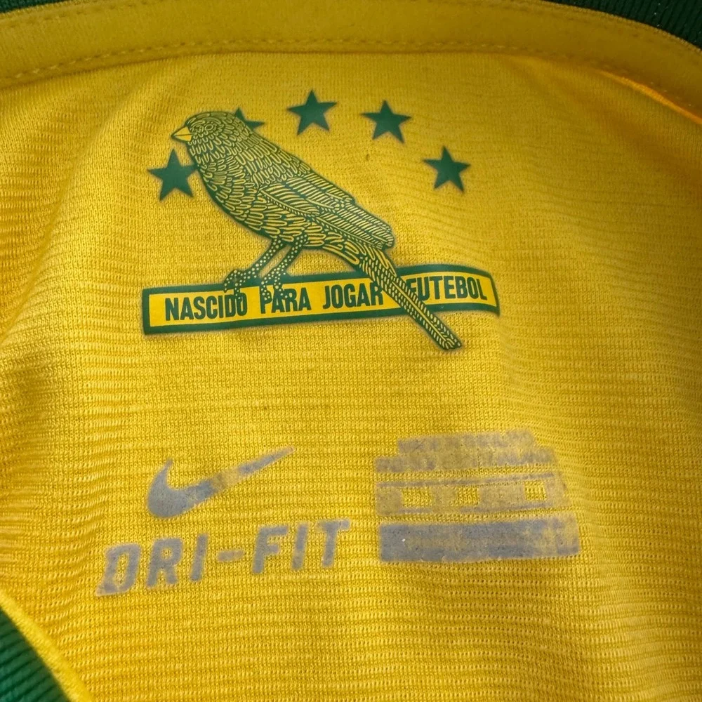 Nike Brazil CBF Soccer Jersey Kids XS Yellow Green Dri-FIT 519871-703